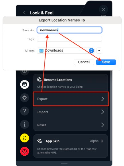 Selecting and naming file